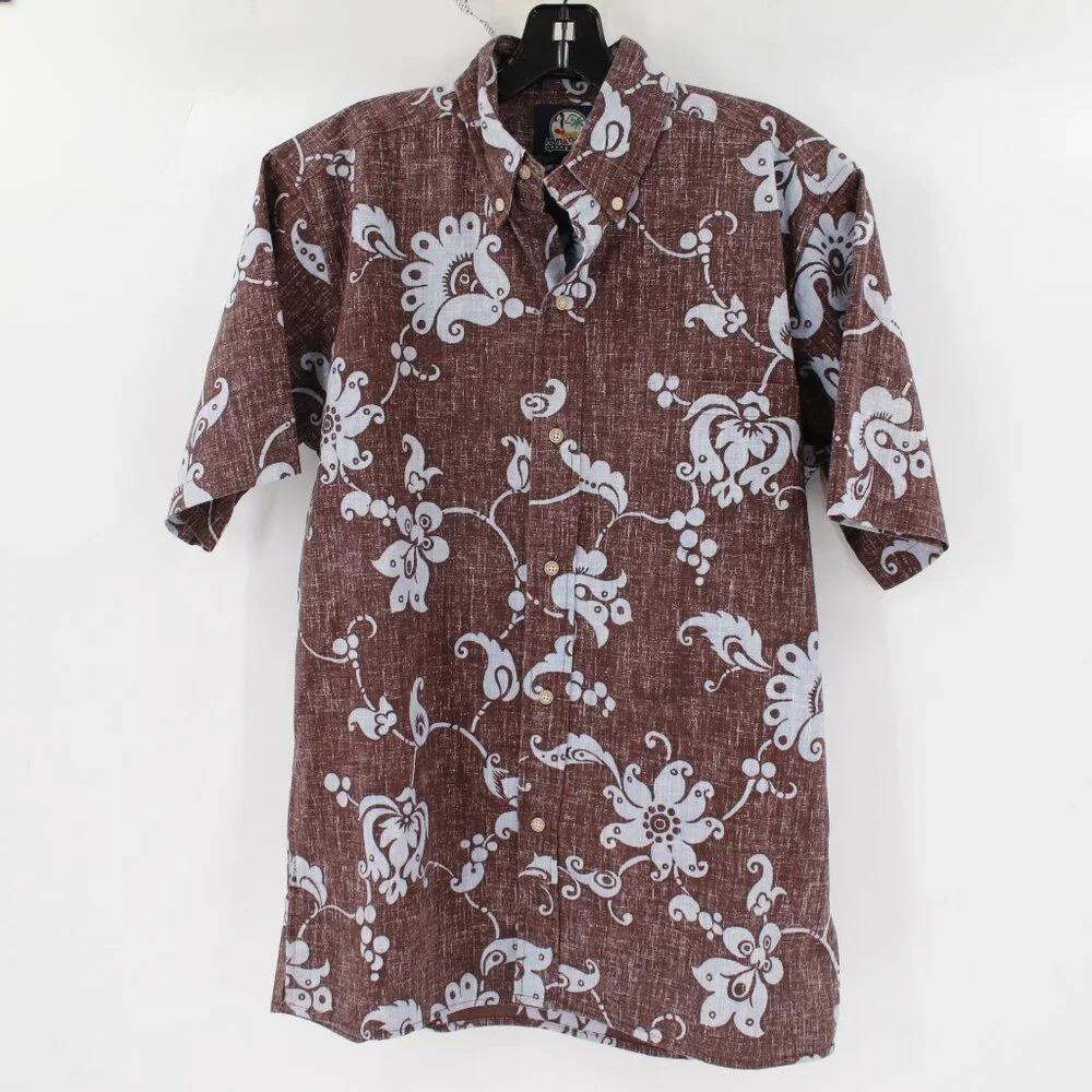 Reyn spooner hawaiian shirt men's small short sleeve reverse print floral camp s